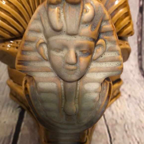 Egyptian King Tut Masks Ceramic Candle Holder - Picture 7 of 11